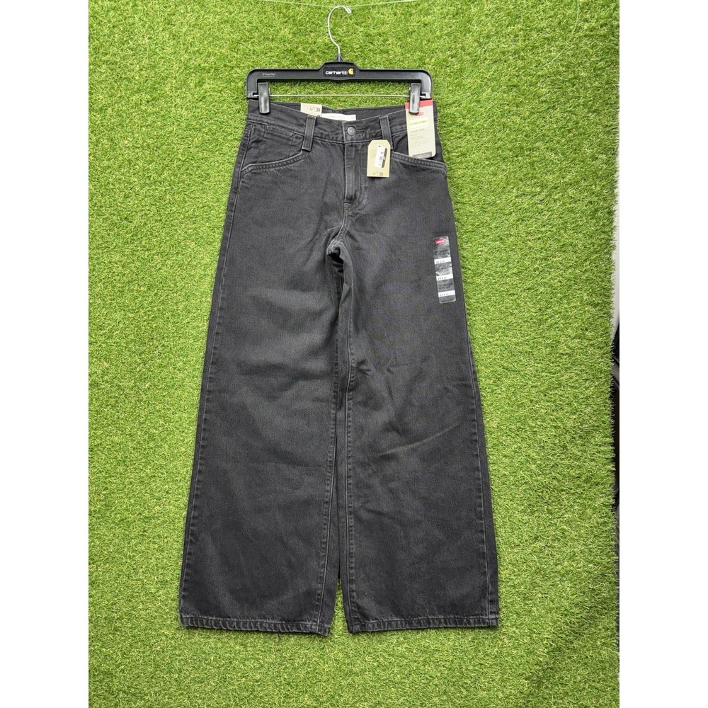 Levis 94 Baggy Wide Leg Jeans Womens 25x31 Washed Black Denim Causal NWT